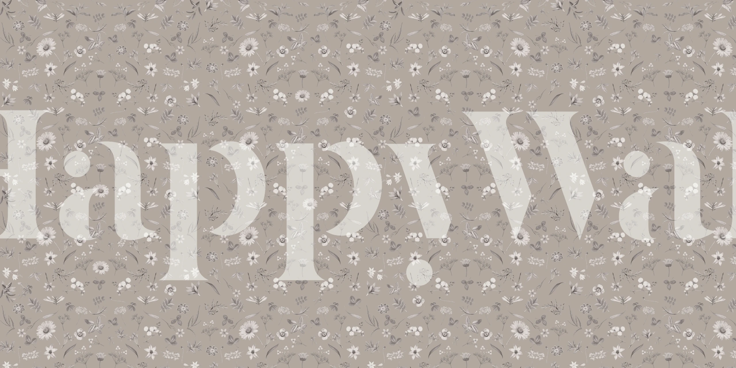 Floral gray wallpaper in a room setting