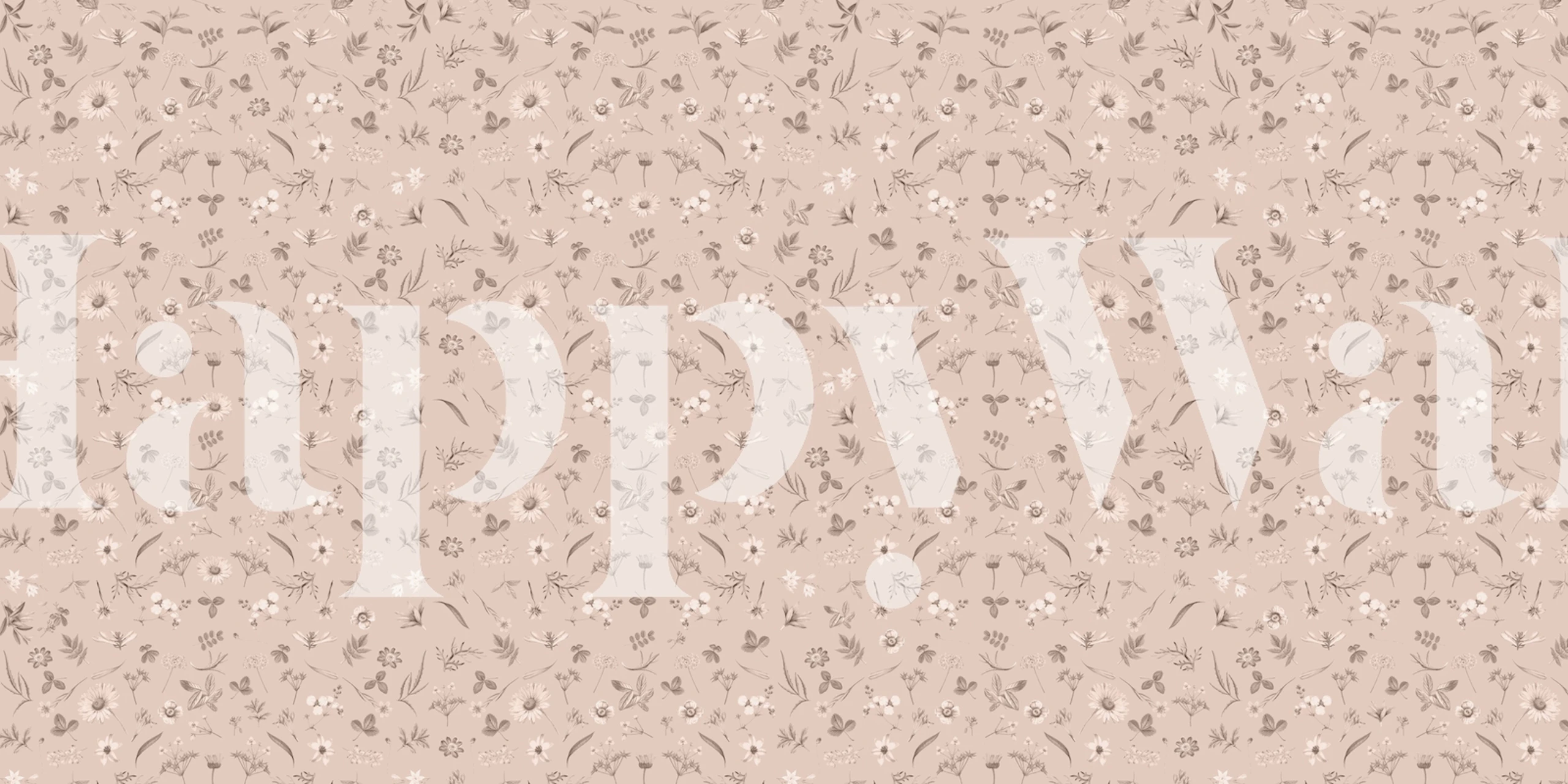 Dezentes rosafarbenes Blumenmuster-Wandbild