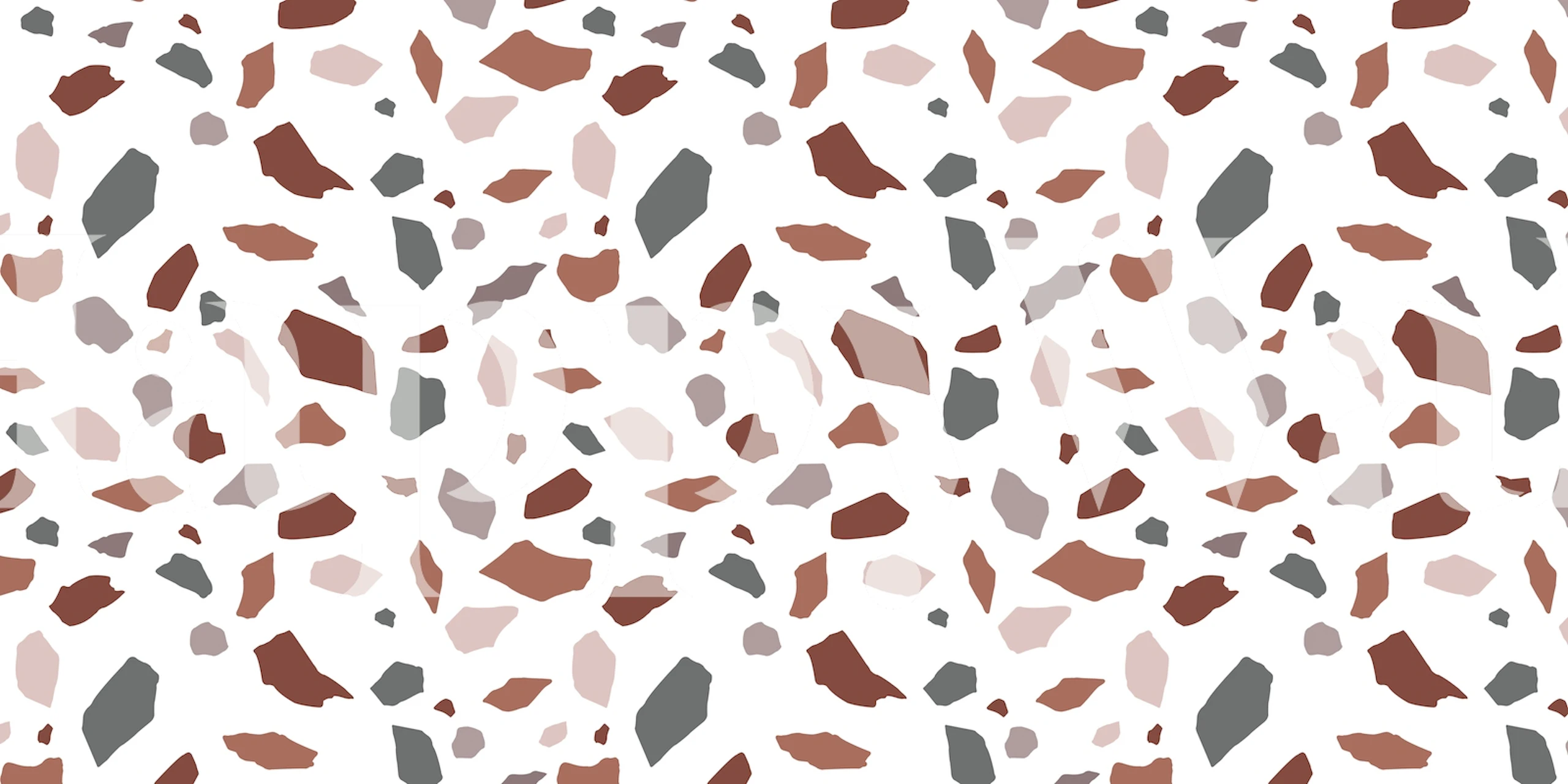 Mural de pared Mosaic Abstract 3 con tonos terrosos de terracota, rosa y gris en un patrón abstracto