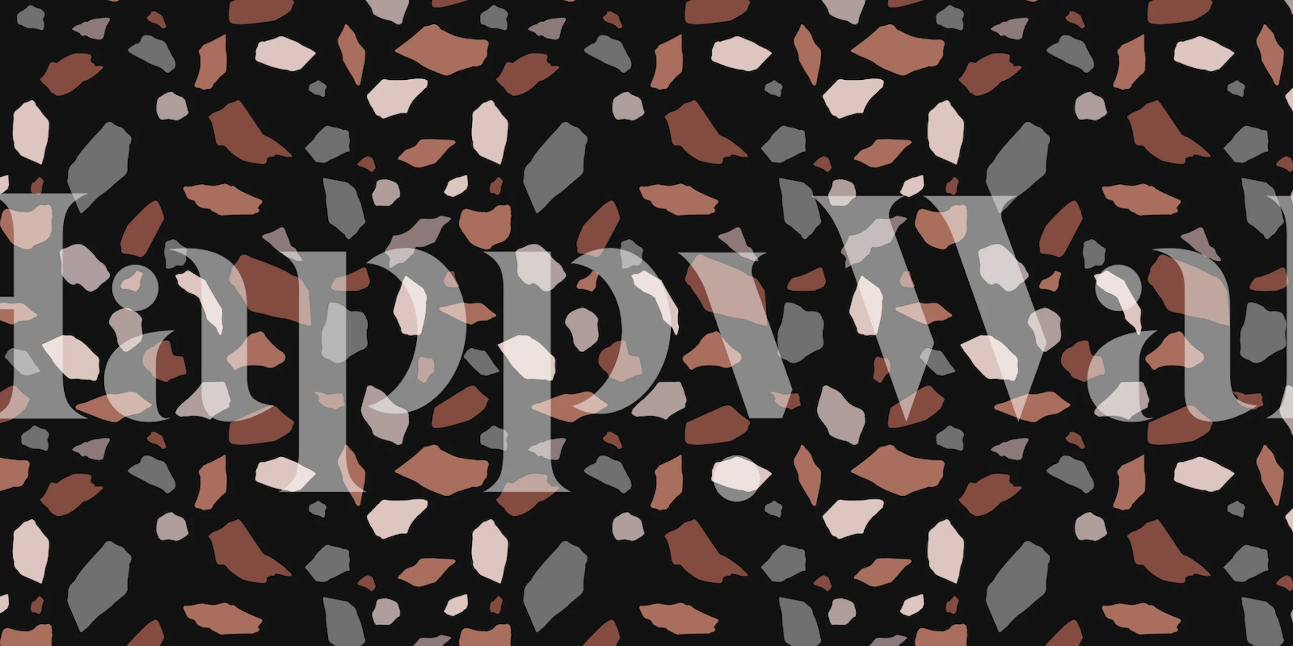 Mural de parede abstrato em mosaico 4 com formas geométricas nas cores terracota, cinza e creme