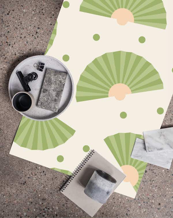 Green Hand Fans wallpaper Happywall