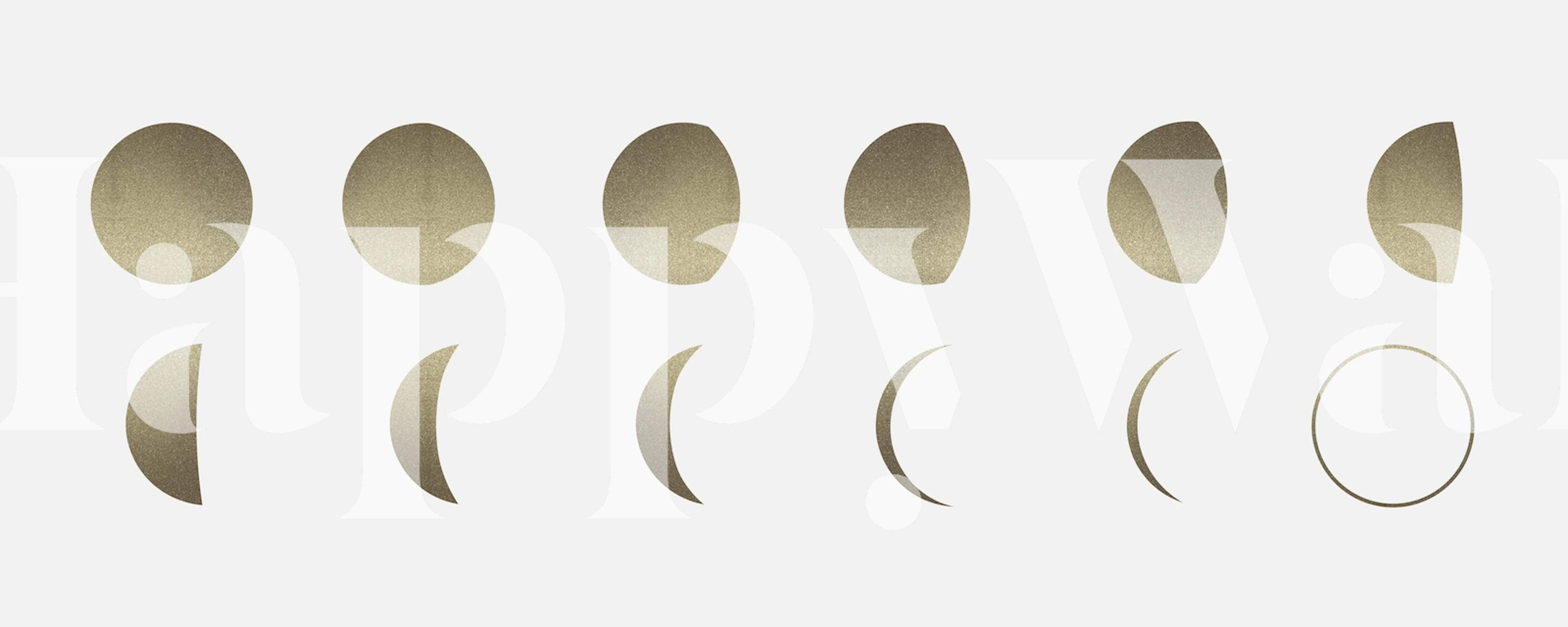 Gold moon phases on a white background wallpaper