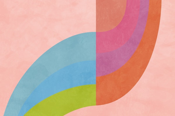 Modern abstract on salmon pink