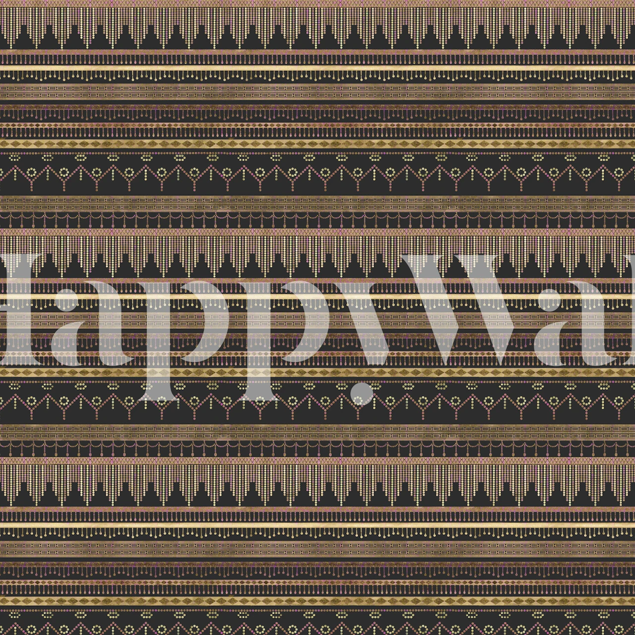 Geometric patterns in gold and black colors wallpaper