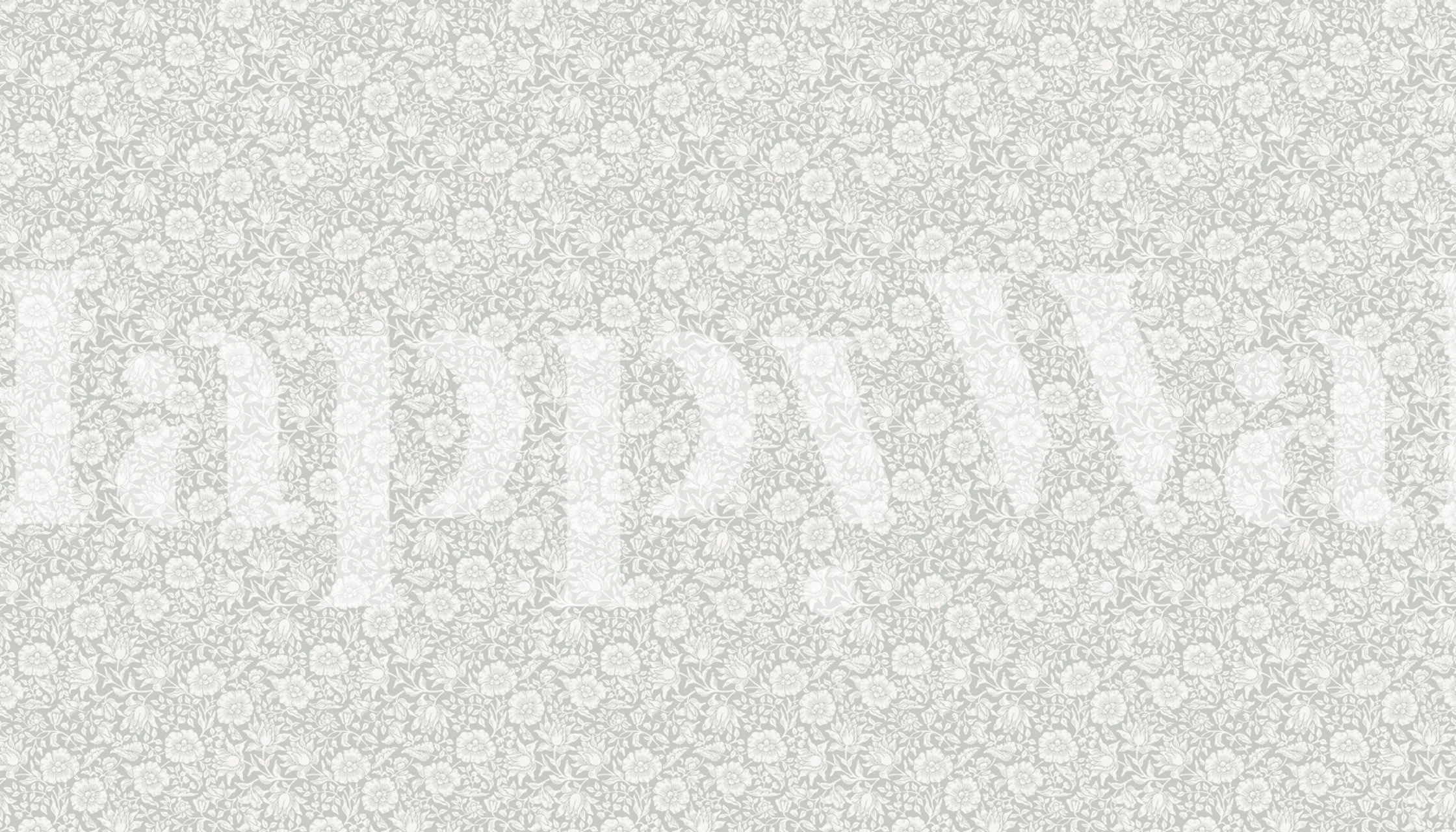 Zachtblauwe bloemen en bladeren patroon wallpaper