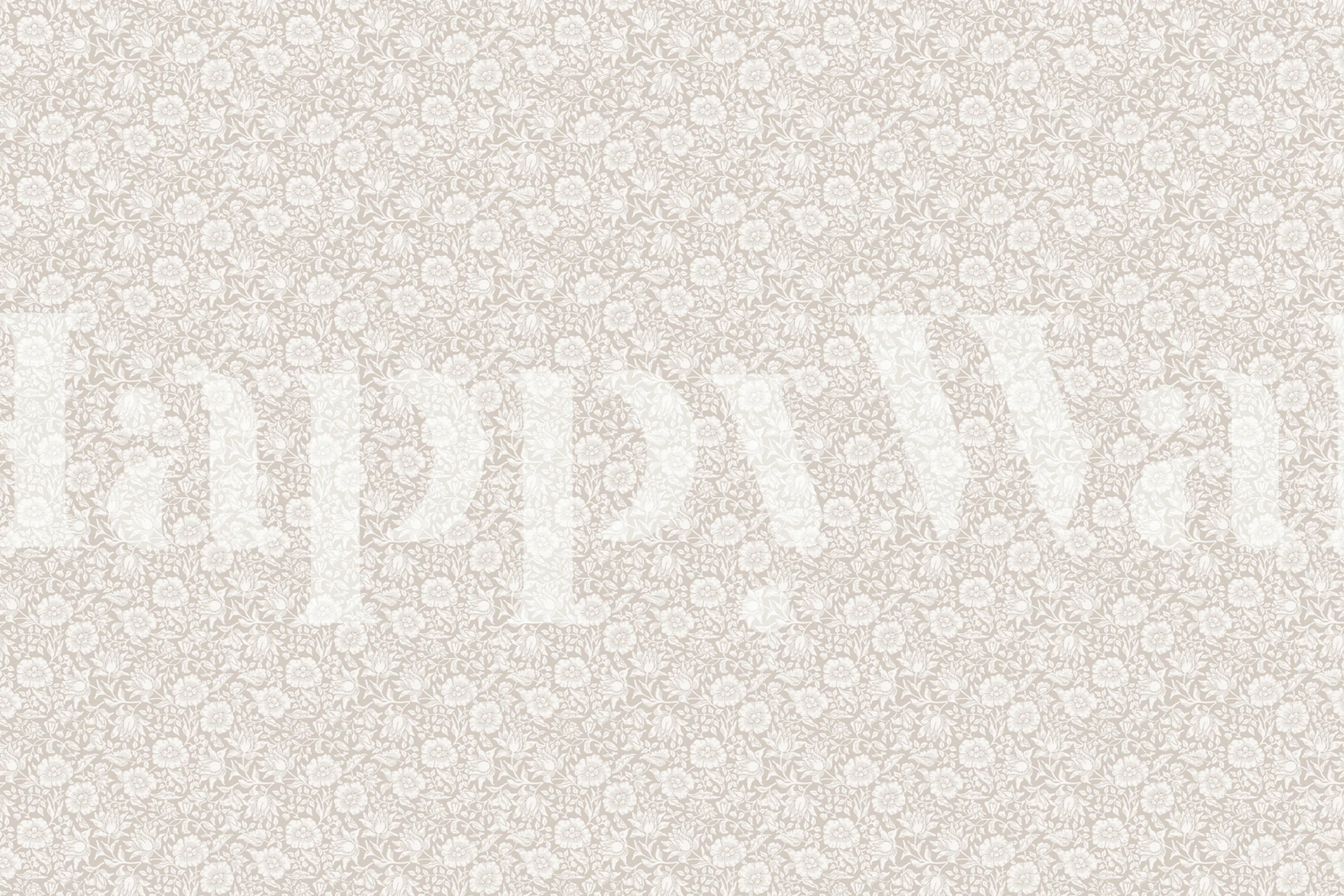 Neutral peonies foliage beige wallpaper in a room