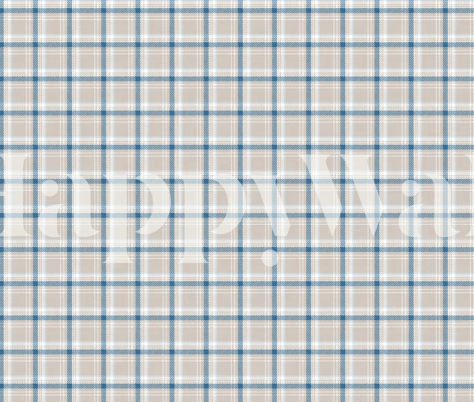 Plaid pattern wallpaper in greige and blue tones, modern style