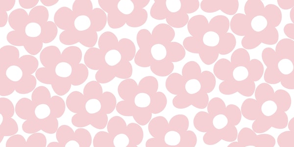 Blush Pink Retro Daisies 1