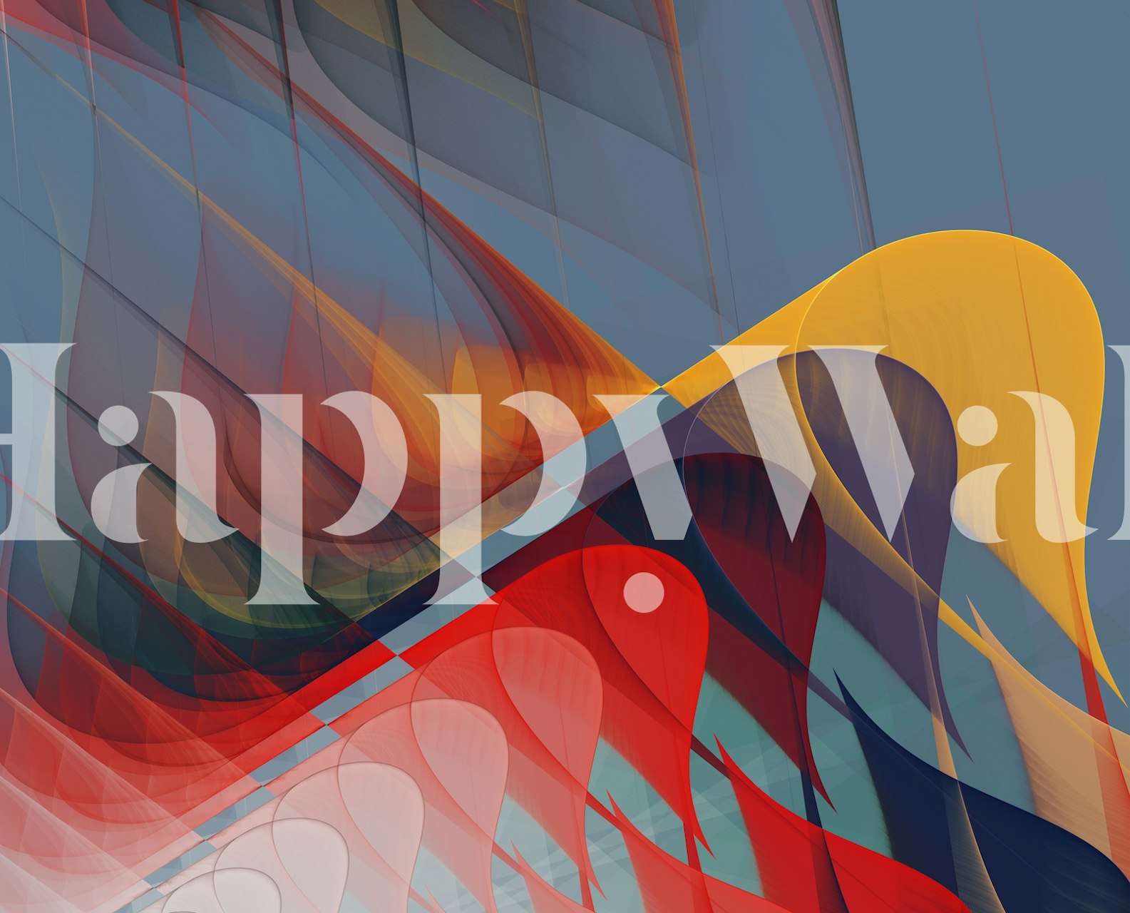 Abstract Vibrational Elevation wall mural with colorful overlapping shapes