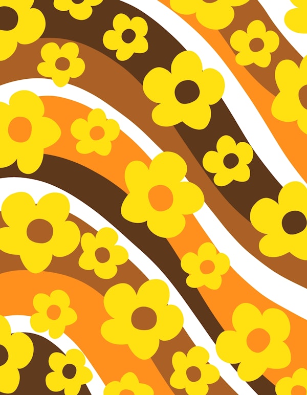 Retro Flower Wave 1