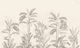 Vintage jungle birds panorama - soft beige