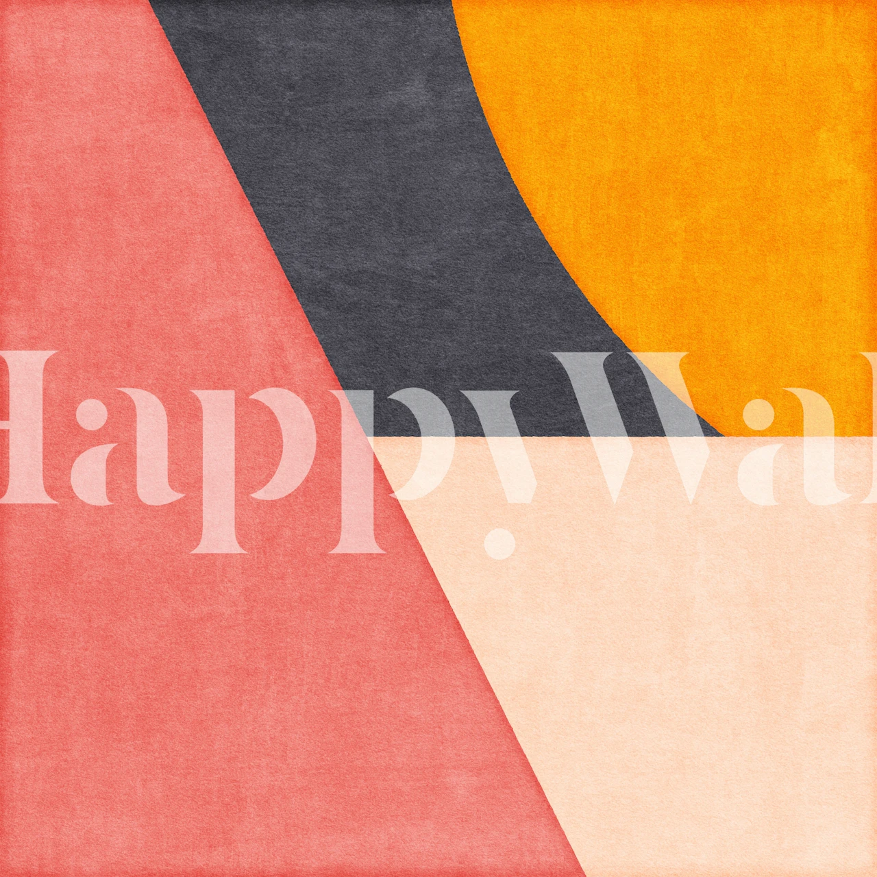 Colorful geometric wallpaper in a room