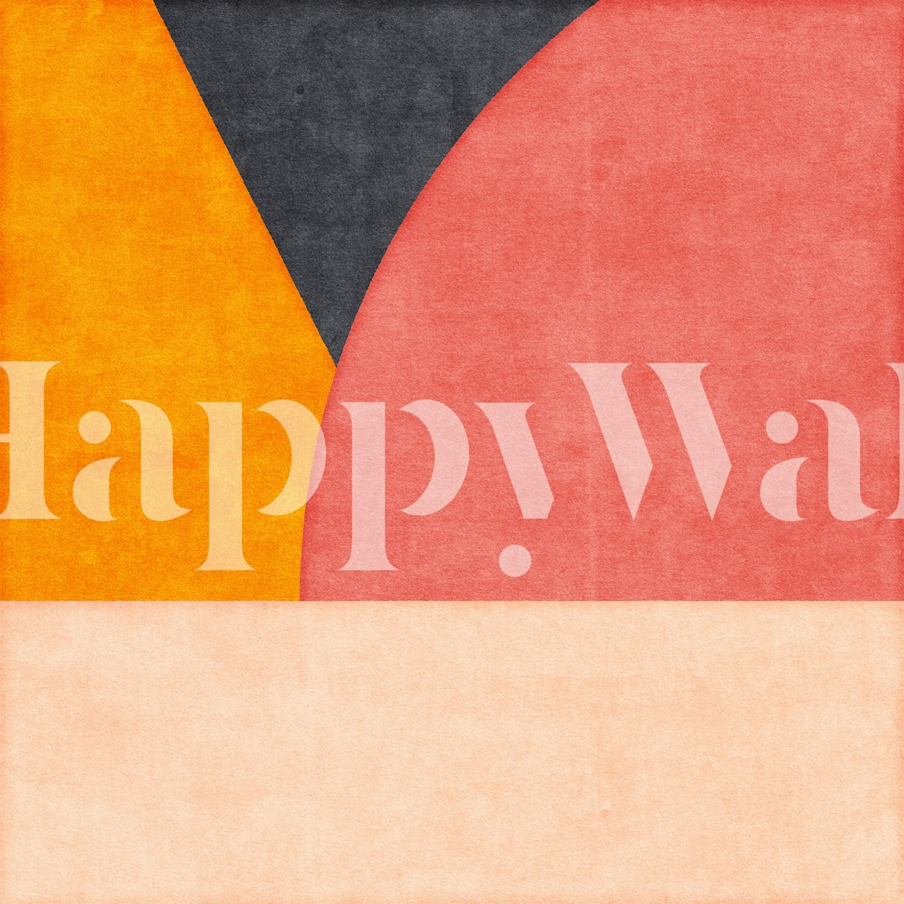 Colorful geometric shapes in orange, pink, black and cream wallpaper