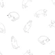 Hand drawn seamless cat