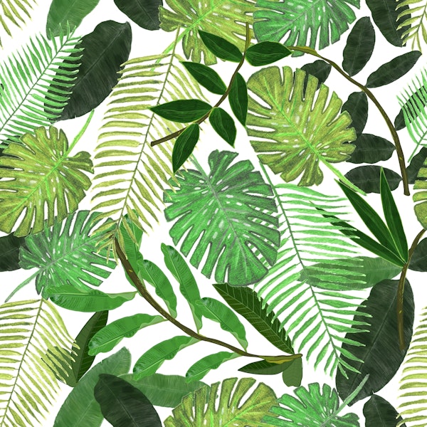 Watercolor green tropical