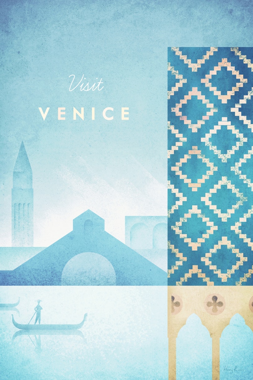 Cartel de viaje de Venecia papel pintado