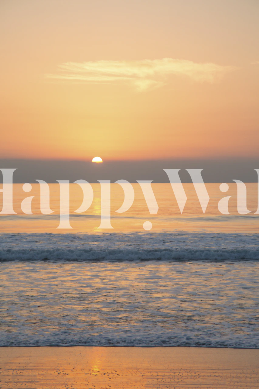 Andalusian sunset wall mural with warm orange and yellow tones over the sea