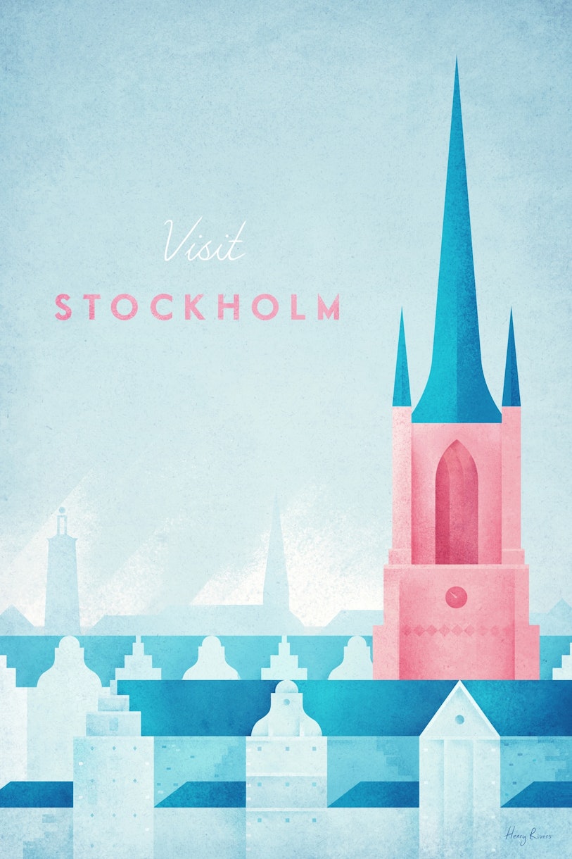 Cartel de viaje de Estocolmo papel pintado