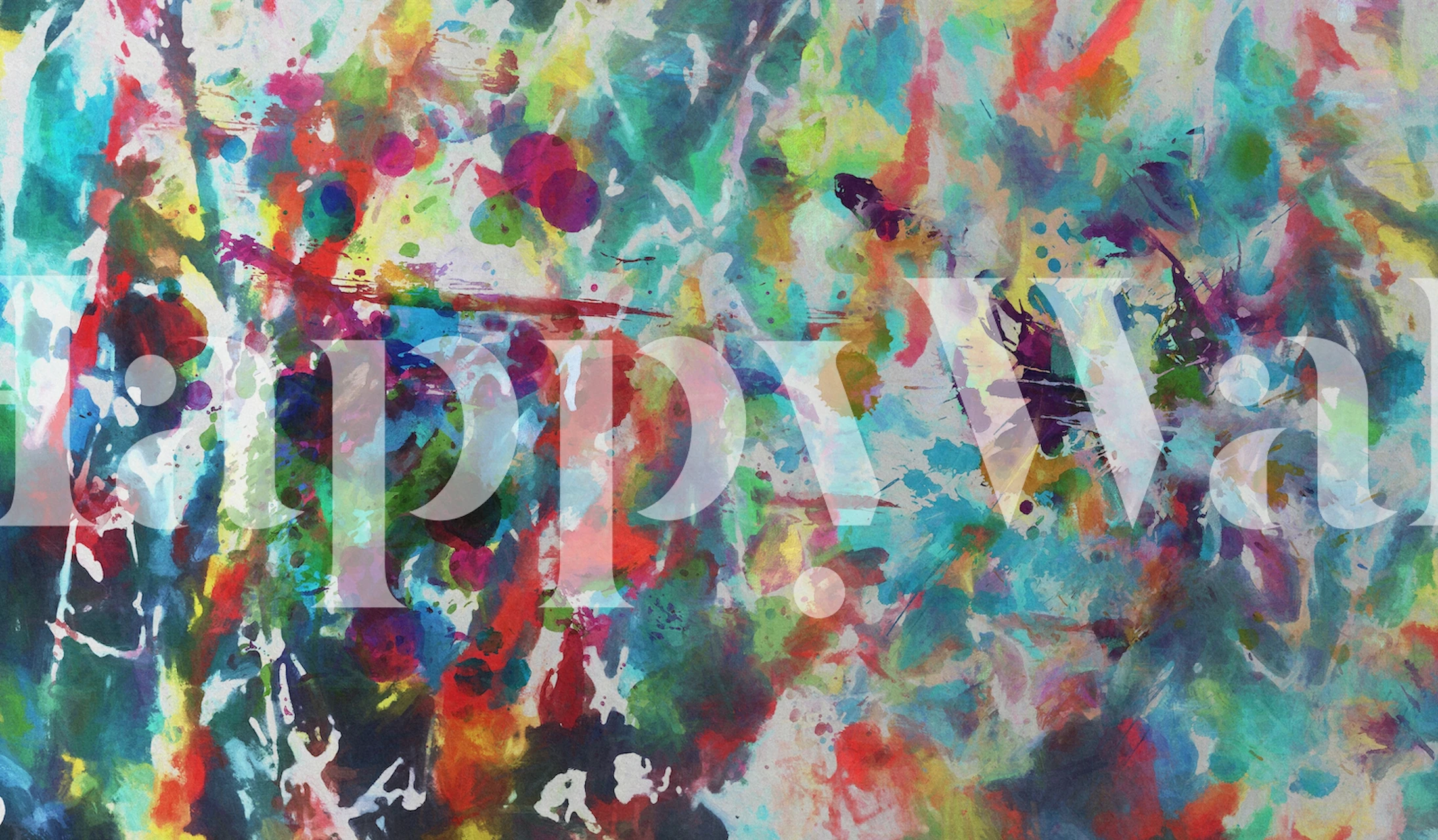 Abstraktní fototapeta se 4 tahy štětcem s barevným a dynamickým designem