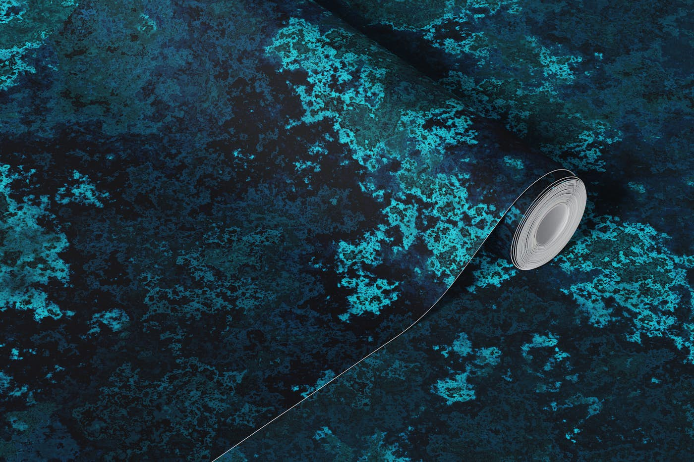 Subtle Moss Texture Dark Teal wallpaper roll