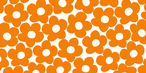 Orange Retro Daisies 1