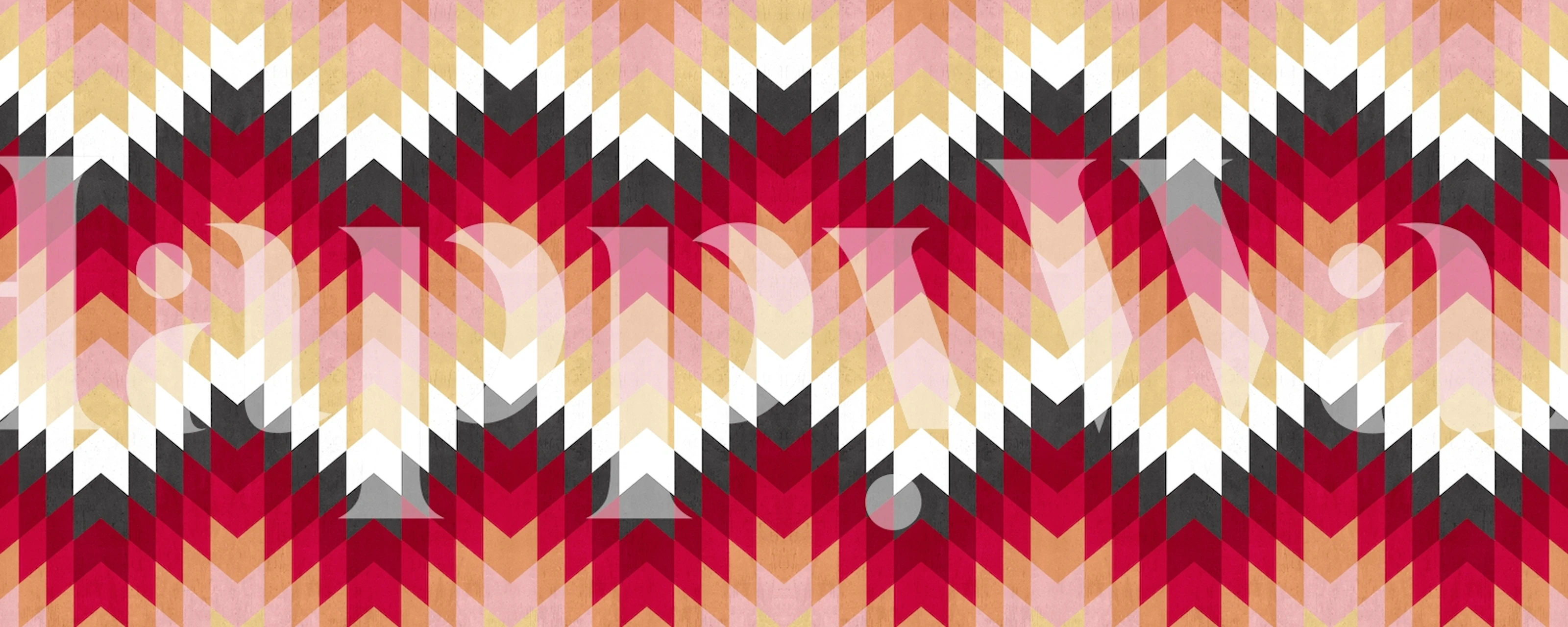 Tribal pattern wallpaper in a room setting