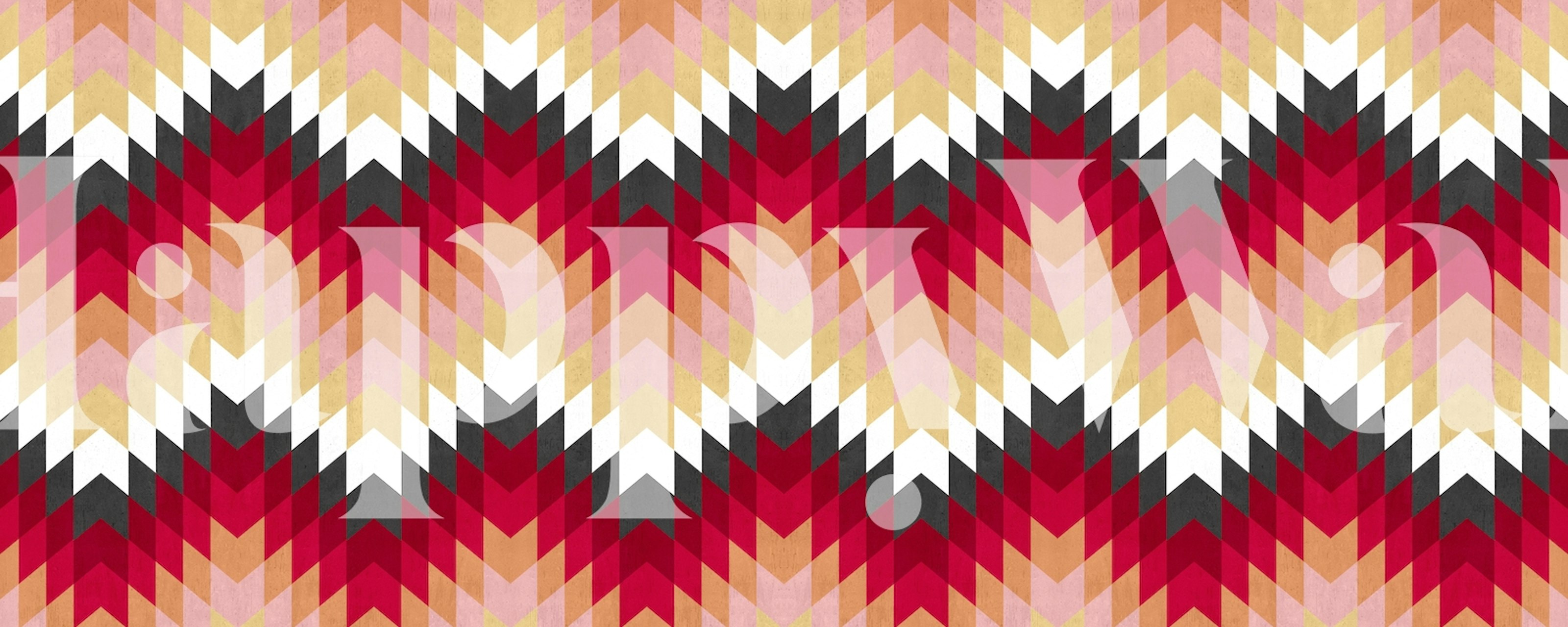 Tribal pattern wallpaper in a room setting