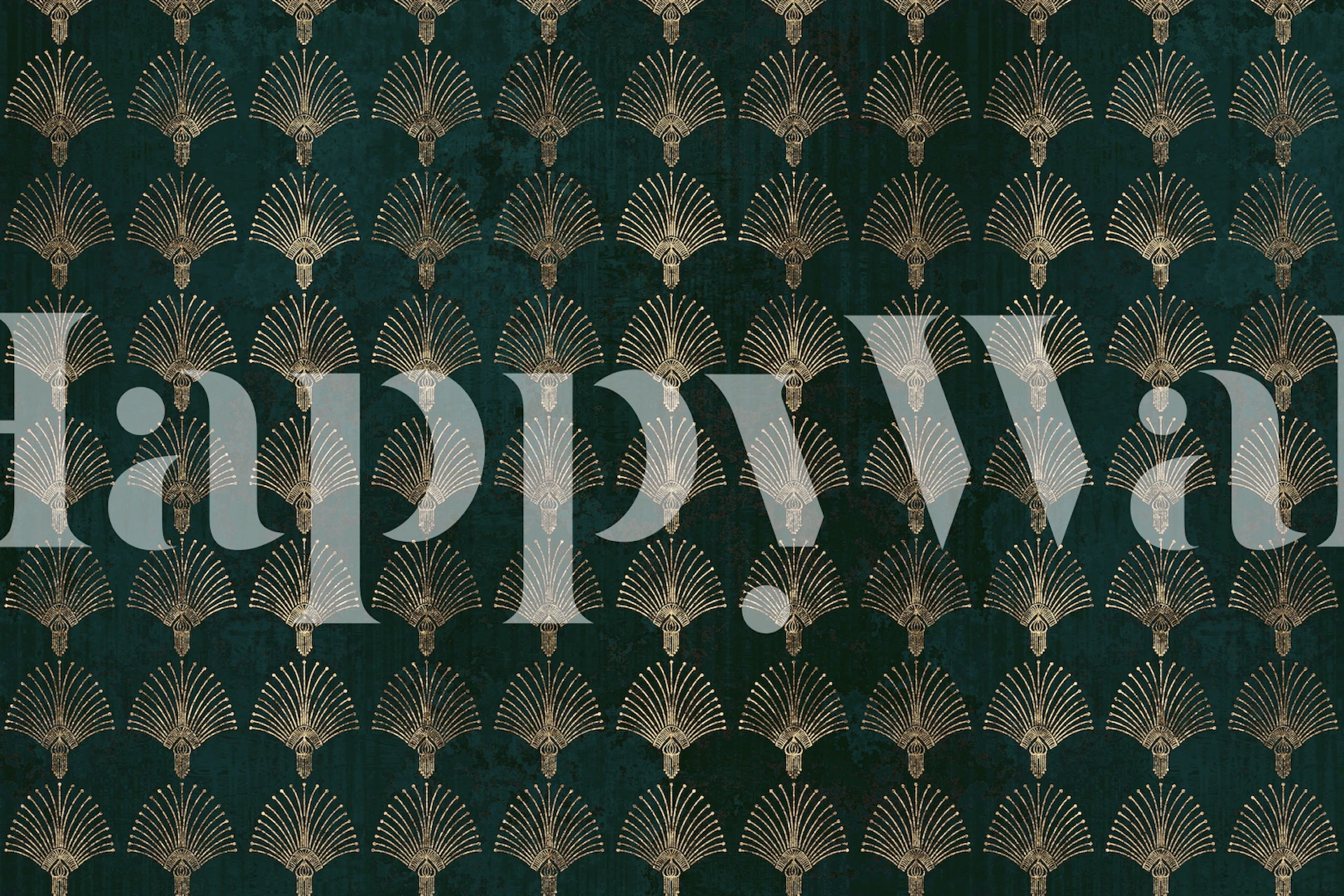 Elegant Art Deco Golden Teal tapet i et rum