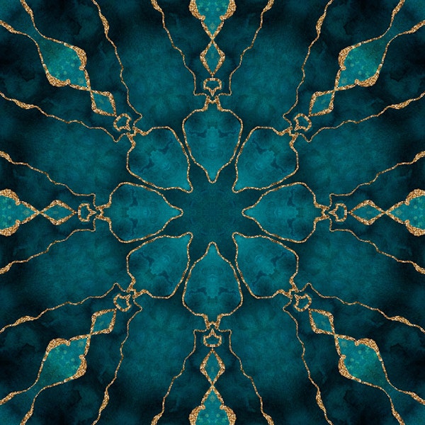 Turquoise Gold Mandala