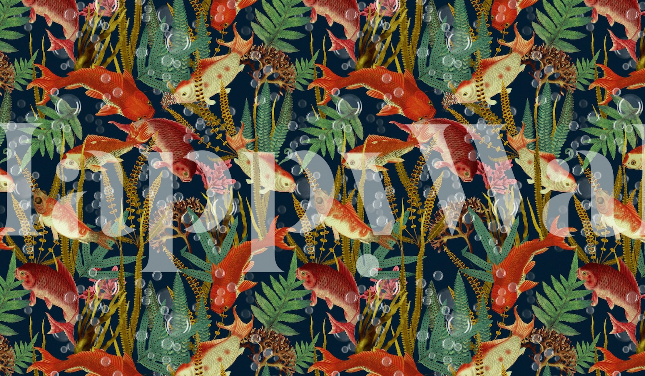 Japanese water garden wallpaper design