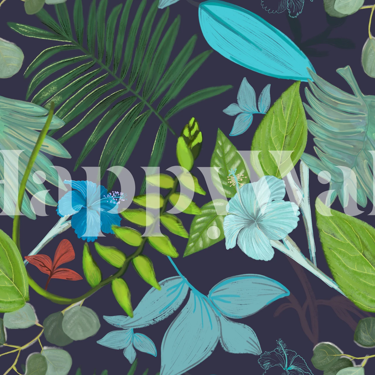 Green leaves dark tapeta u postavkama sobe