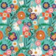 Folk spring floral blue
