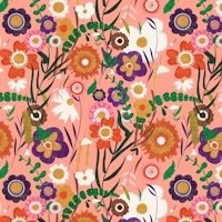 Folk spring floral pink tapeta