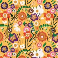 Folk spring floral yellow tapeta