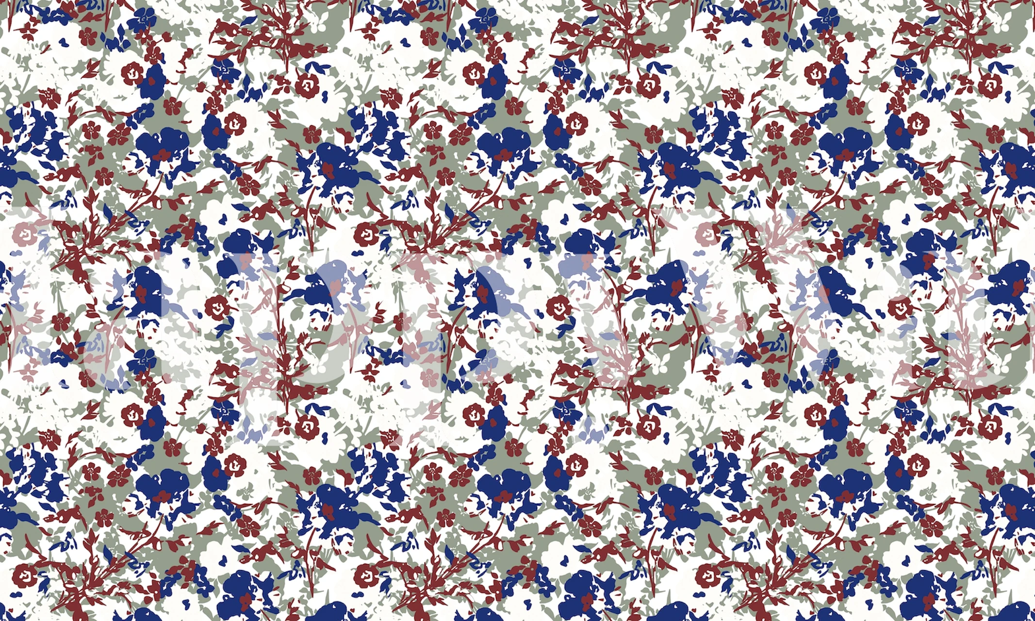 Blomster tapetdesign i ett rum