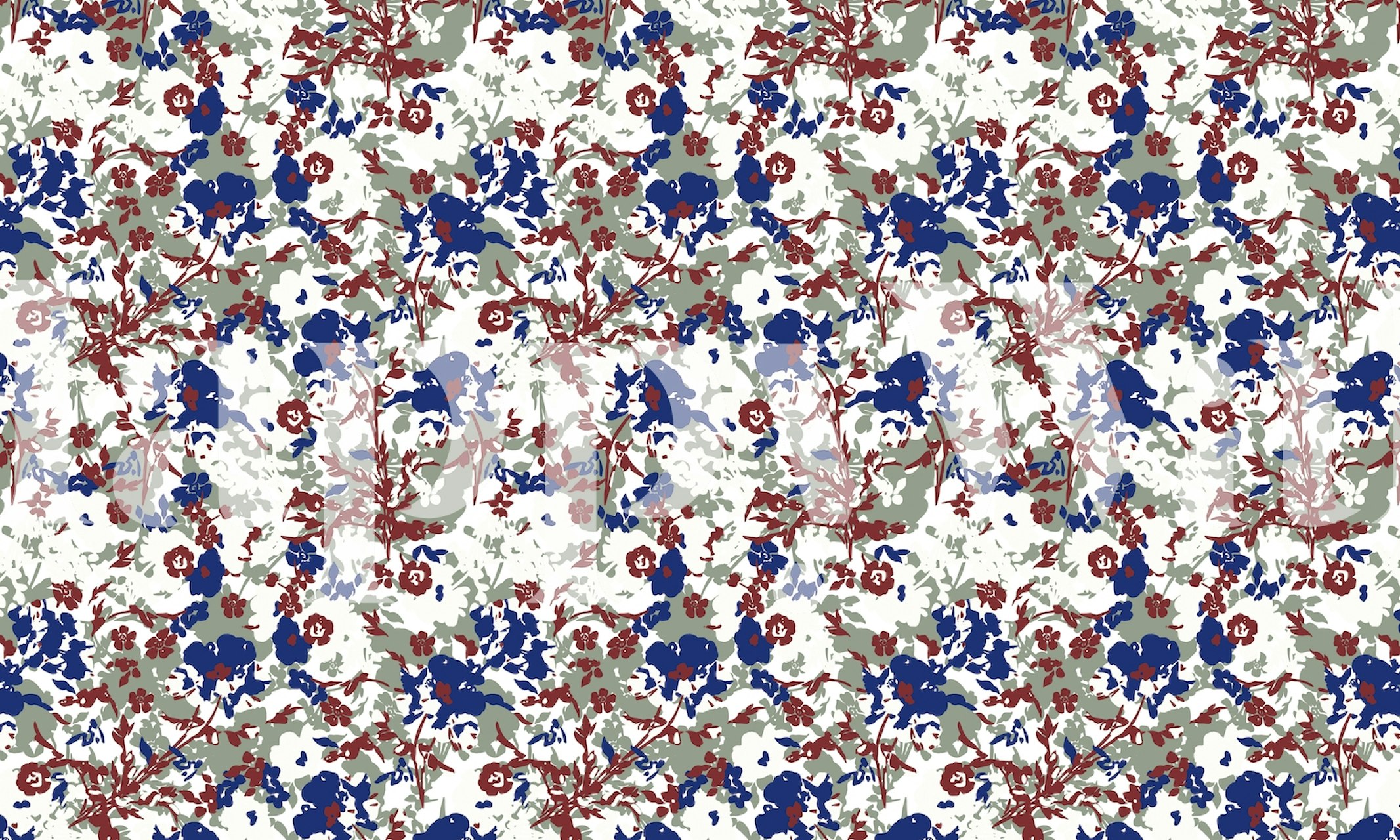 Design di carta da parati floreale in una stanza