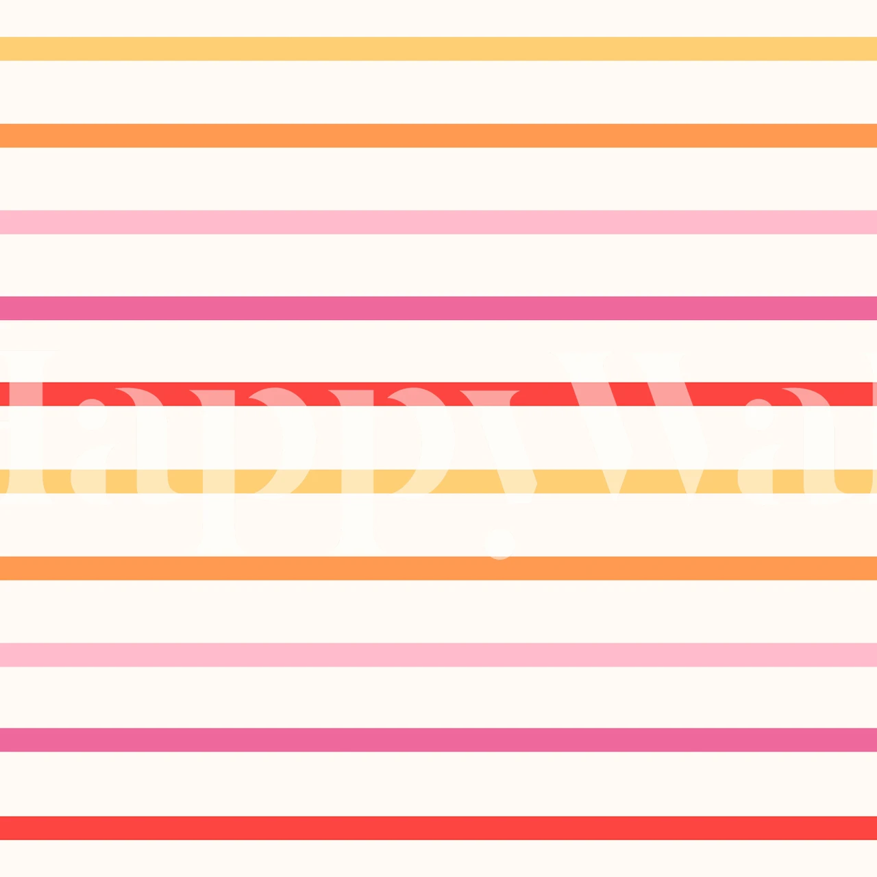 Pastel striped wallpaper featuring pink, orange, and yellow lines