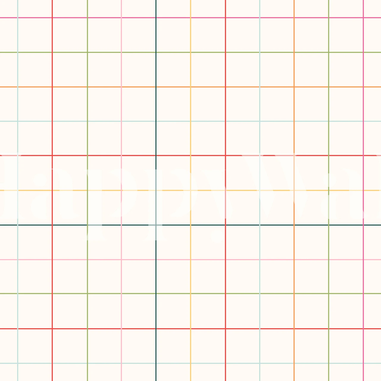 Abstract colorful grid pattern wall mural on a white background