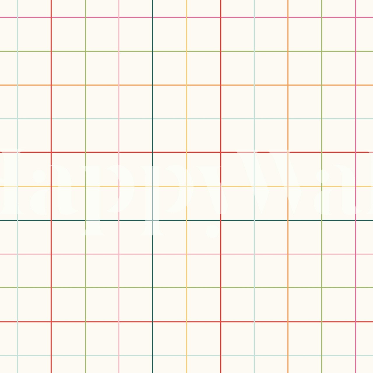 Fotomural de pared con patrón de cuadrícula de colores abstractos sobre un fondo blanco