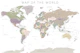 World Map Muted Neutral Tones
