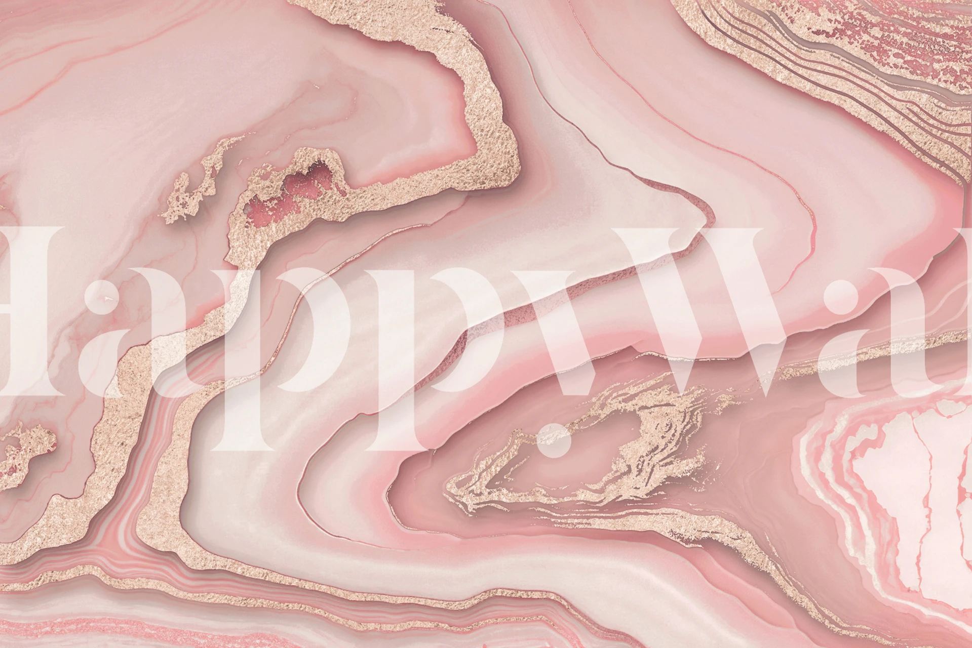 Abstract pink and gold marble pattern wallpaper