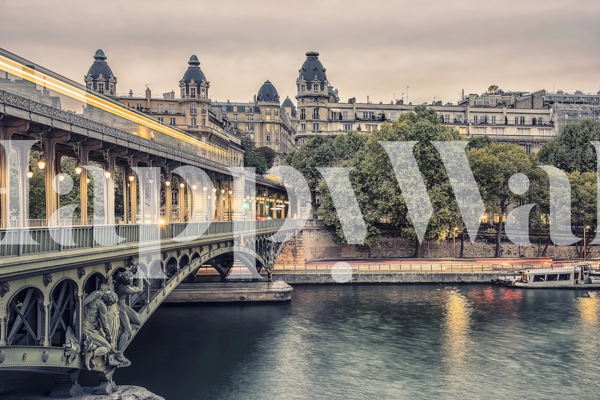 Bir-Hakeim sunset wallpaper in a room