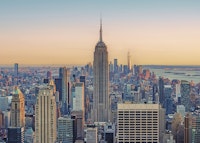 Orange Manhattan wallpaper