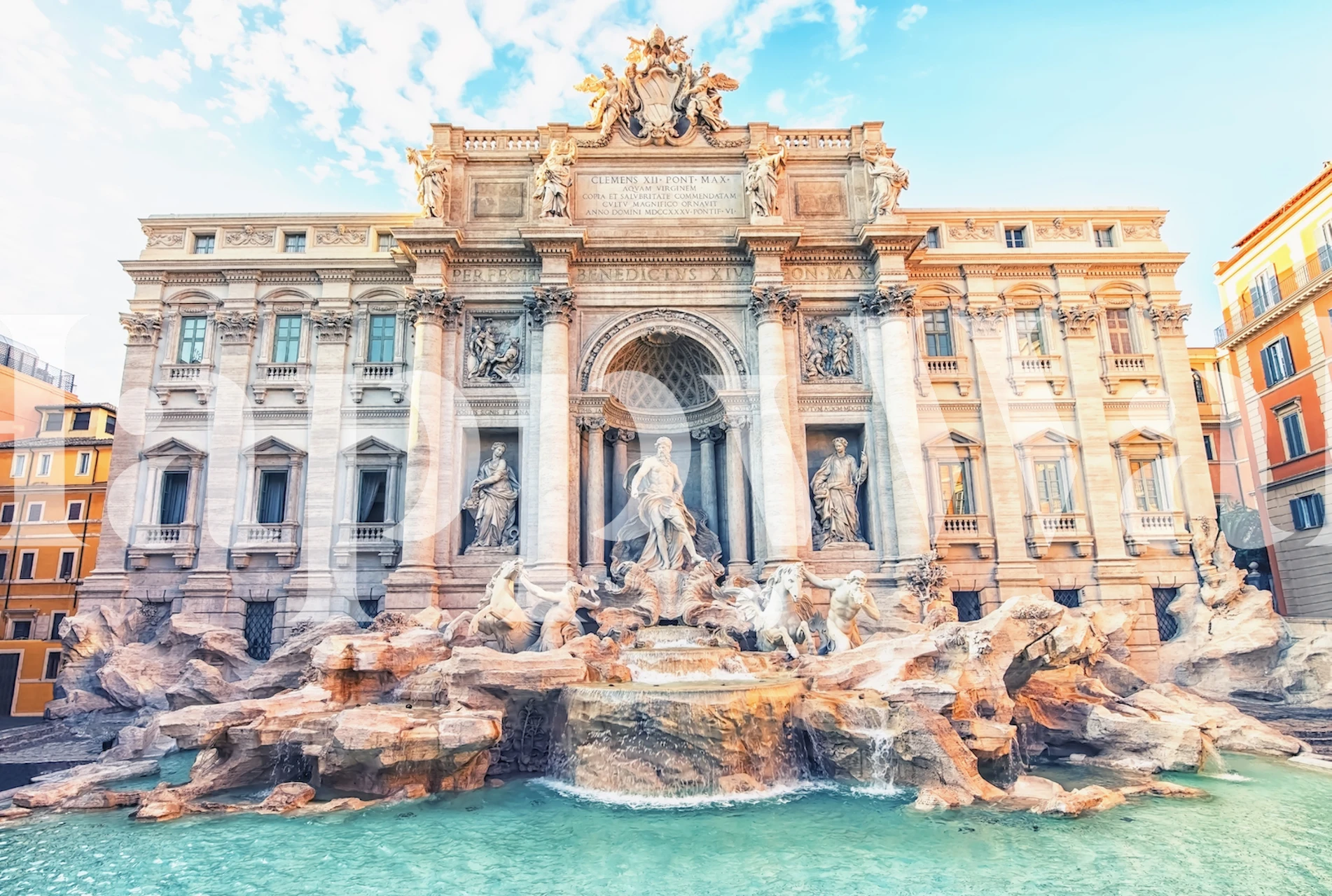 Fototapeta Fontána di Trevi s barokní architekturou a kaskádovými vodami