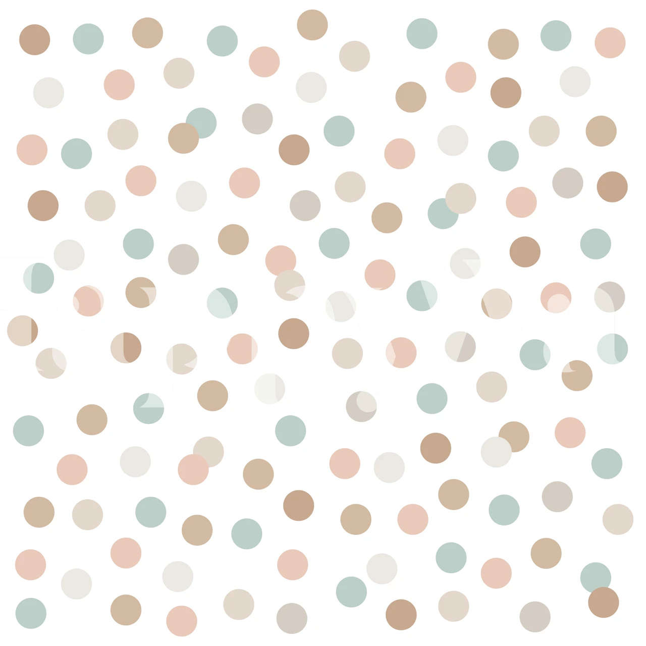 Neutral polka dots wallpaper in a room setting