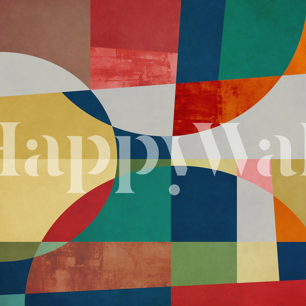 Colorful geometric shapes overlapping in Geometric Concept 33 wall mural