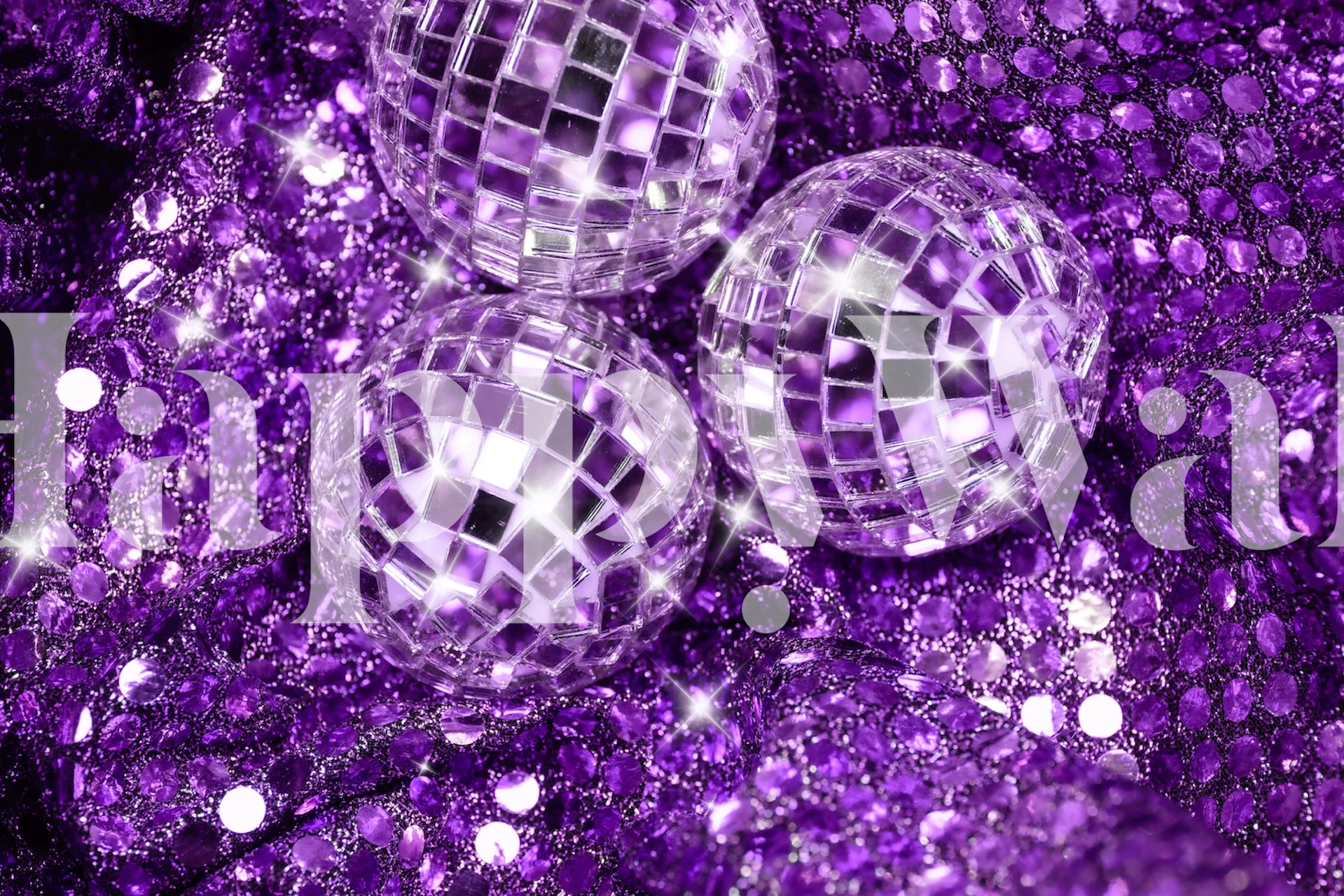 Disco Balls Glam 5 papel de parede em um quarto elegante