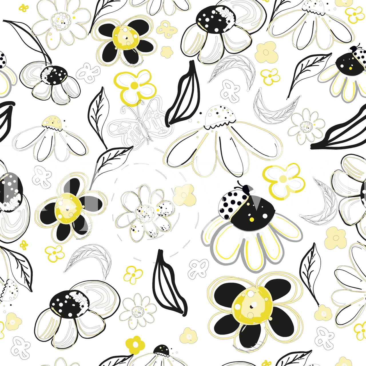 Wallpaper Flower Daisies Abstract u sobi
