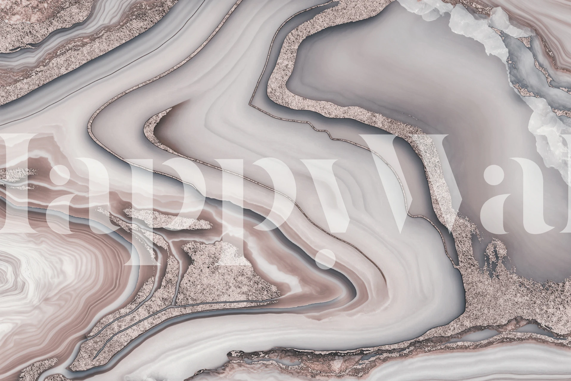 Powder Pink Rose Gold Marble wallpaper in a room