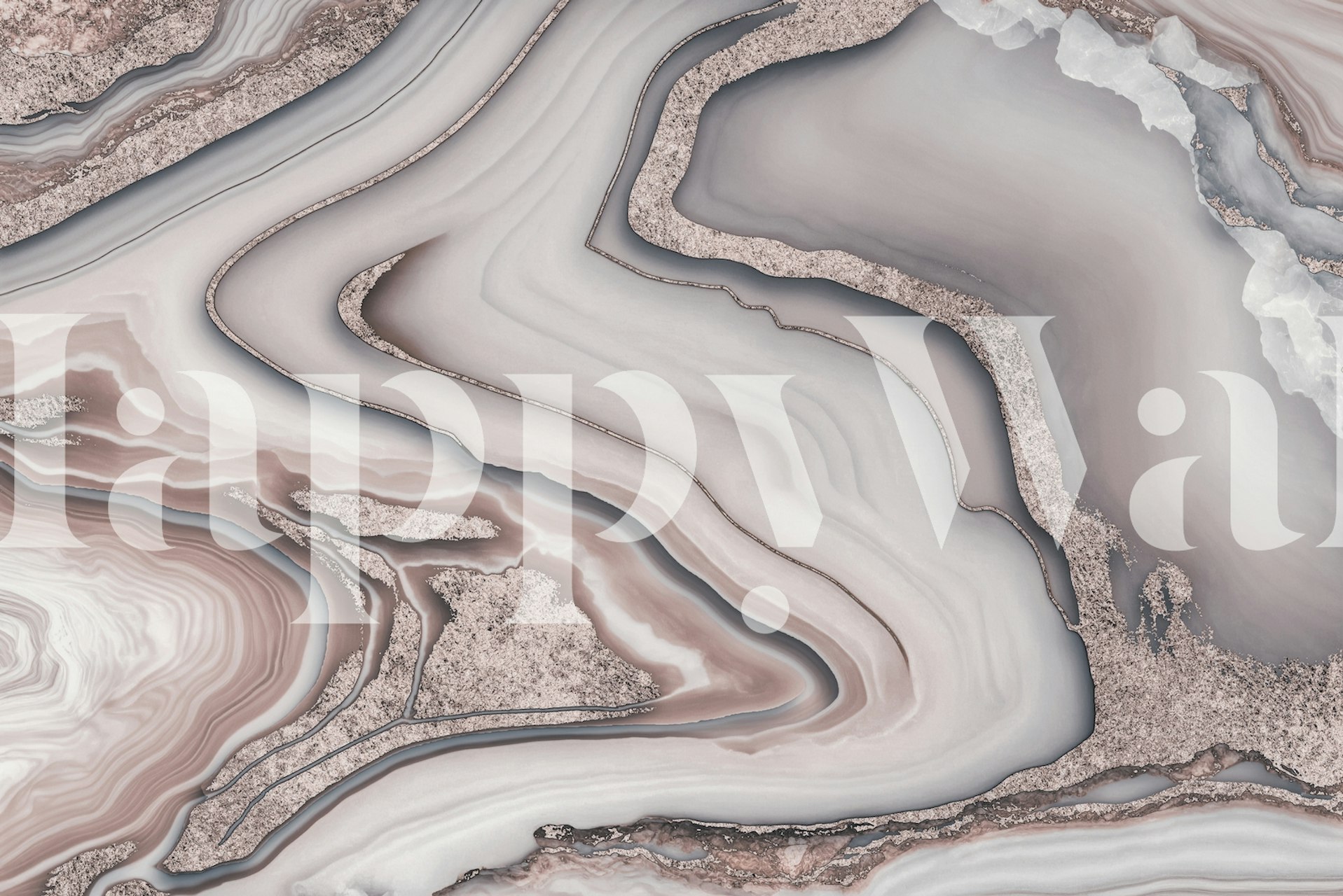 Papel pintado Powder Pink Rose Gold Marble en una habitación